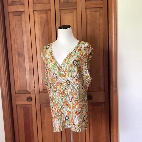 Essentials by Milano Floral Sleeveless Pullover, Size XL - Picture 5 of 8